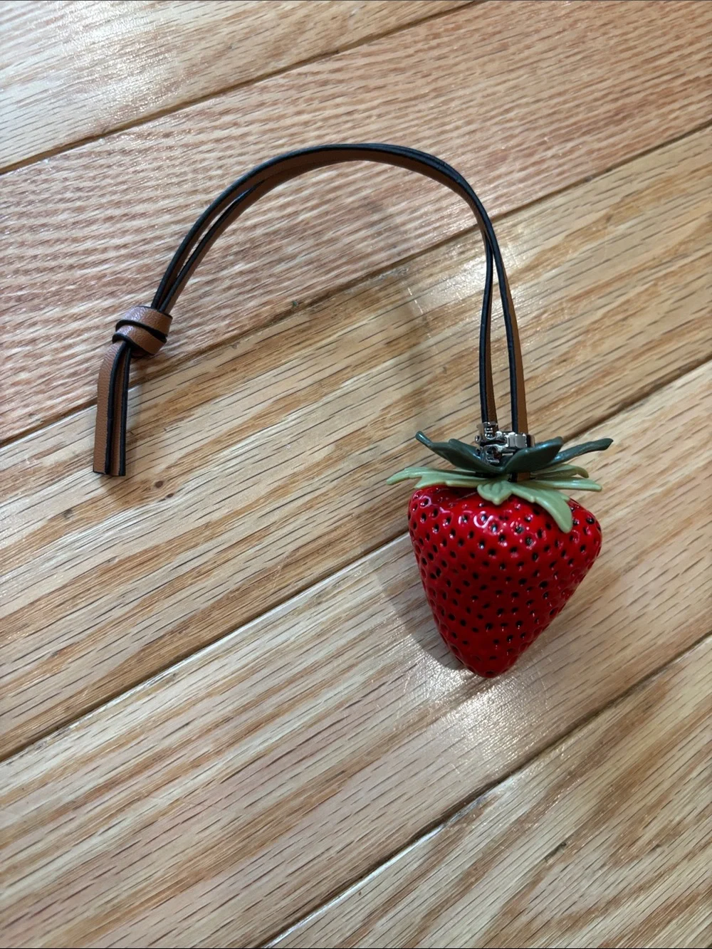 Tory Burch Red Strawberry Leather Bag Charm